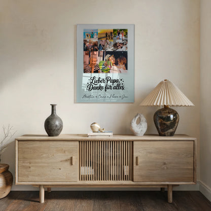 Acrylglas Mit Foto 8 Fotos und 1 Herz Foto Lieber Papa Danke für alles