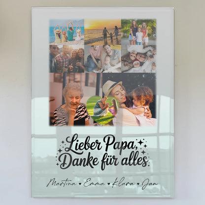 Acrylglas Mit Foto 8 Fotos und 1 Herz Foto Lieber Papa Danke für alles