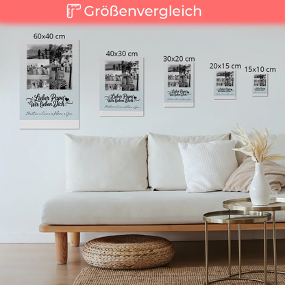 Fotoboard Poster Magnetisch 9 Fotos Schwarz-Weiß Lieber Papa Wir Lieben Dich 6