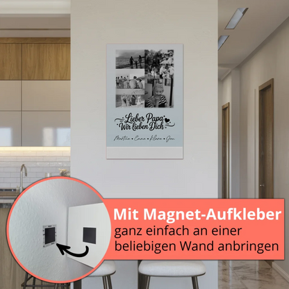 Fotoboard Poster Magnetisch 9 Fotos Schwarz-Weiß Lieber Papa Wir Lieben Dich 5