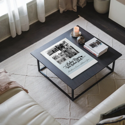 Fotoboard Poster Magnetisch 9 Fotos Schwarz-Weiß Lieber Papa Wir Lieben Dich