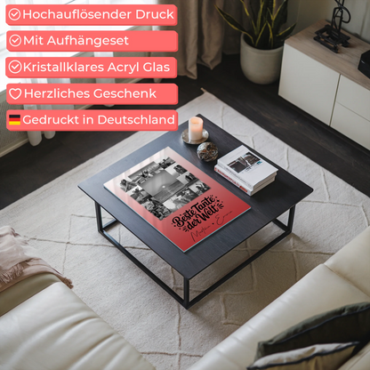 Personalisiertes Foto Acrylglas mit 11 Fotos Beste Tante Der Welt Schwarz-Weiß Geschenk