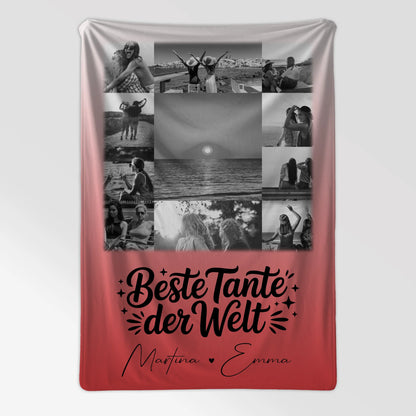 Personalisierte Kuscheldecke mit Namen & Fotos – Beste Tante Geschenk 7