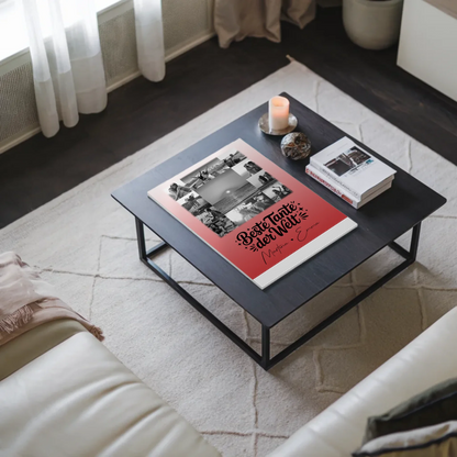 Magnetposter Fotoboard mit 11 Fotos Beste Tante Der Welt Schwarz-Weiß personalisiertes Geschenk 3