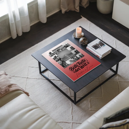 Magnetposter Fotoboard mit 11 Fotos Beste Tante Der Welt Schwarz-Weiß personalisiertes Geschenk