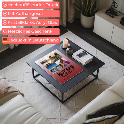 Acrylglas Mit Foto 8 Fotos und 1 Herz Foto Beste Tante Ever personalisiertes Geschenk