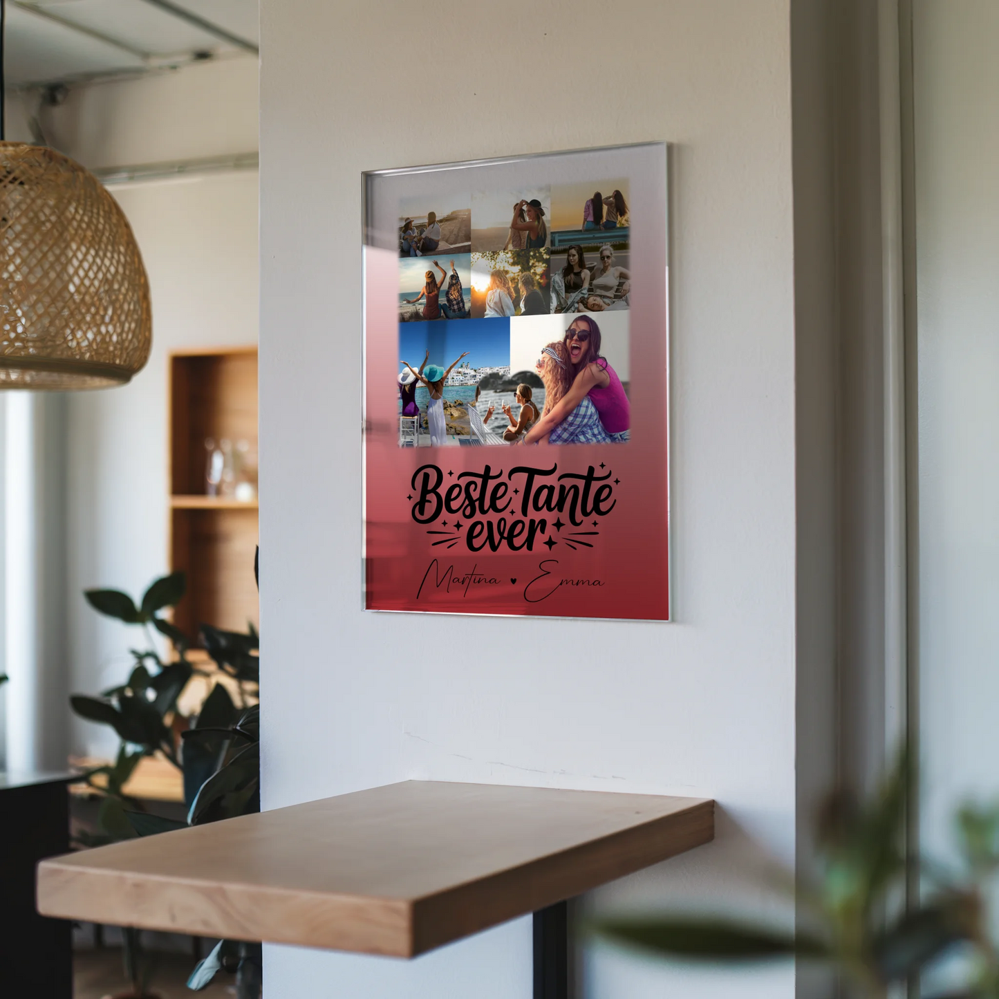 Acrylglas Mit Foto 8 Fotos und 1 Herz Foto Beste Tante Ever personalisiertes Geschenk