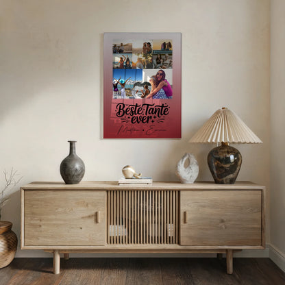 Acrylglas Mit Foto 8 Fotos und 1 Herz Foto Beste Tante Ever personalisiertes Geschenk