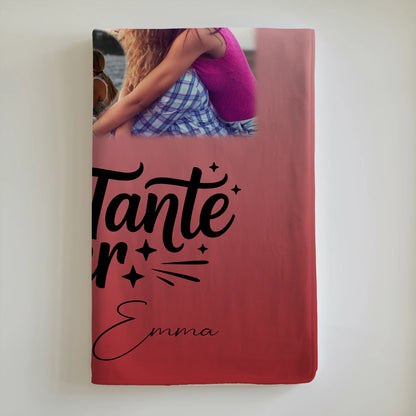 Personalisierte Kuscheldecke mit Namen, Motiv, 8 Fotos & Herz – Das perfekte Geschenk für die beste Tante 6