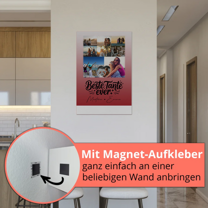 Personalisierter Fotoboard Poster Magnetisch mit 8 Fotos und 1 Herz Foto Beste Tante Ever 5