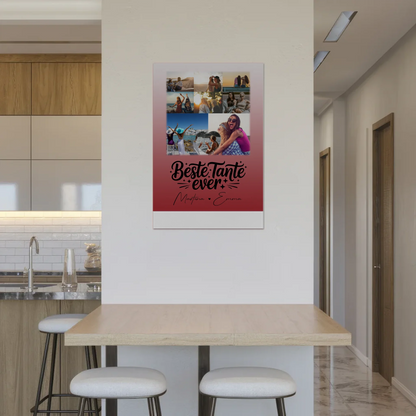 Personalisierter Fotoboard Poster Magnetisch mit 8 Fotos und 1 Herz Foto Beste Tante Ever 2