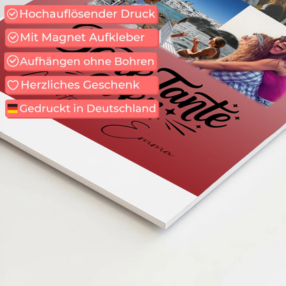 Personalisierter Fotoboard Poster Magnetisch mit 8 Fotos und 1 Herz Foto Beste Tante Ever 4