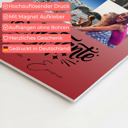 Personalisierter Fotoboard Poster Magnetisch mit 8 Fotos und 1 Herz Foto Beste Tante Ever 10
