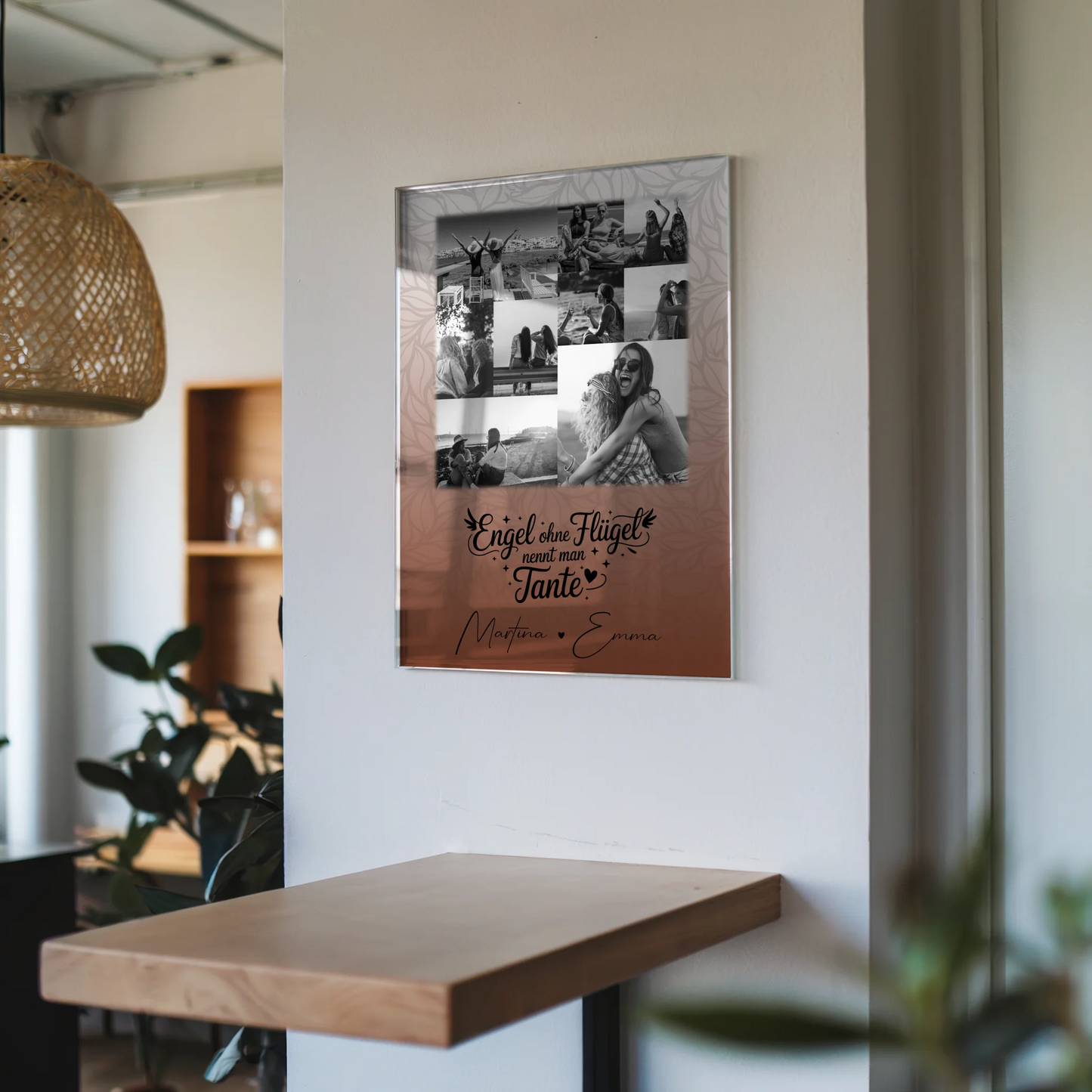 Personalisierte Acrylglas Mit Foto mit 9 Fotos Bruder ist ein Engel Schwarz-Weiß Geschenk