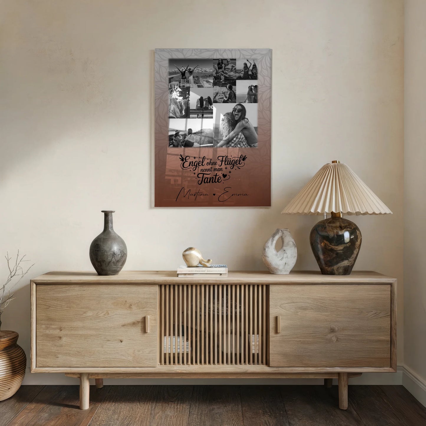 Personalisierte Acrylglas Mit Foto mit 9 Fotos Bruder ist ein Engel Schwarz-Weiß Geschenk