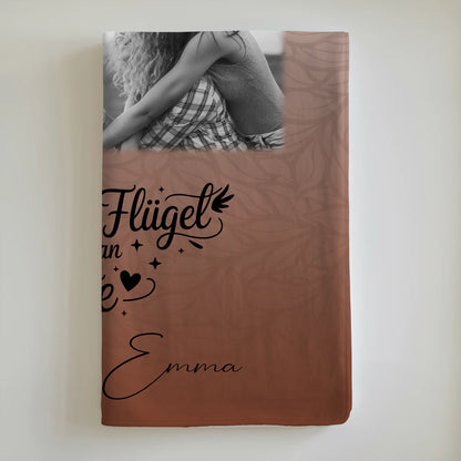 Personalisierte Namensdecke mit 9 Fotos Bruder ist ein Engel Schwarz-Weiß Geschenk für Familie 6