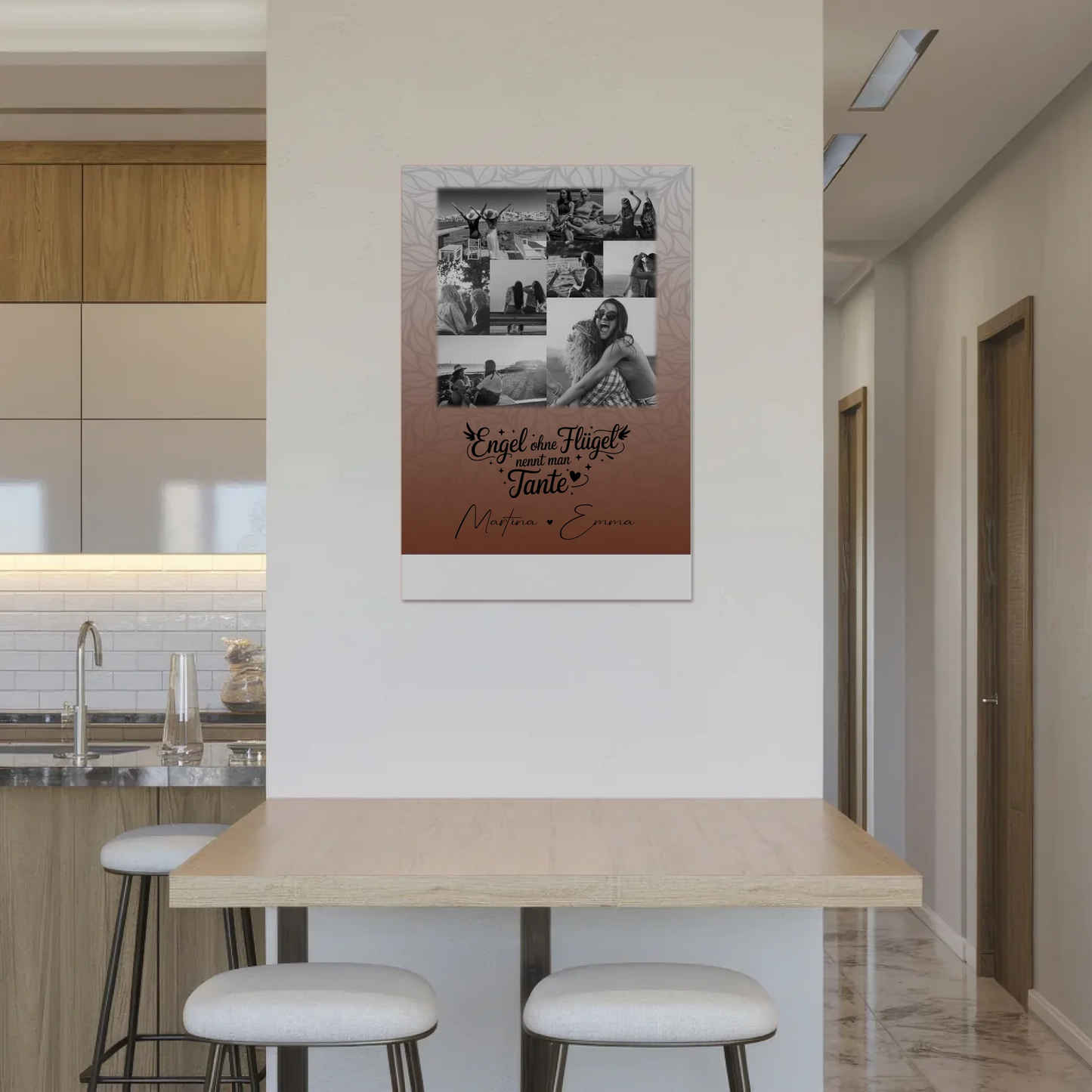 Personalisierte Fotoboard Magnet Poster mit 9 Fotos Bruder ist ein Engel Schwarz-Weiß Geschenk 2