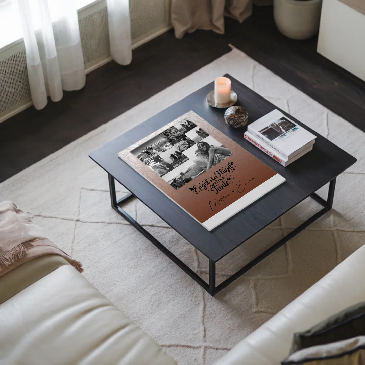 Personalisierte Fotoboard Magnet Poster mit 9 Fotos Bruder ist ein Engel Schwarz-Weiß Geschenk 3