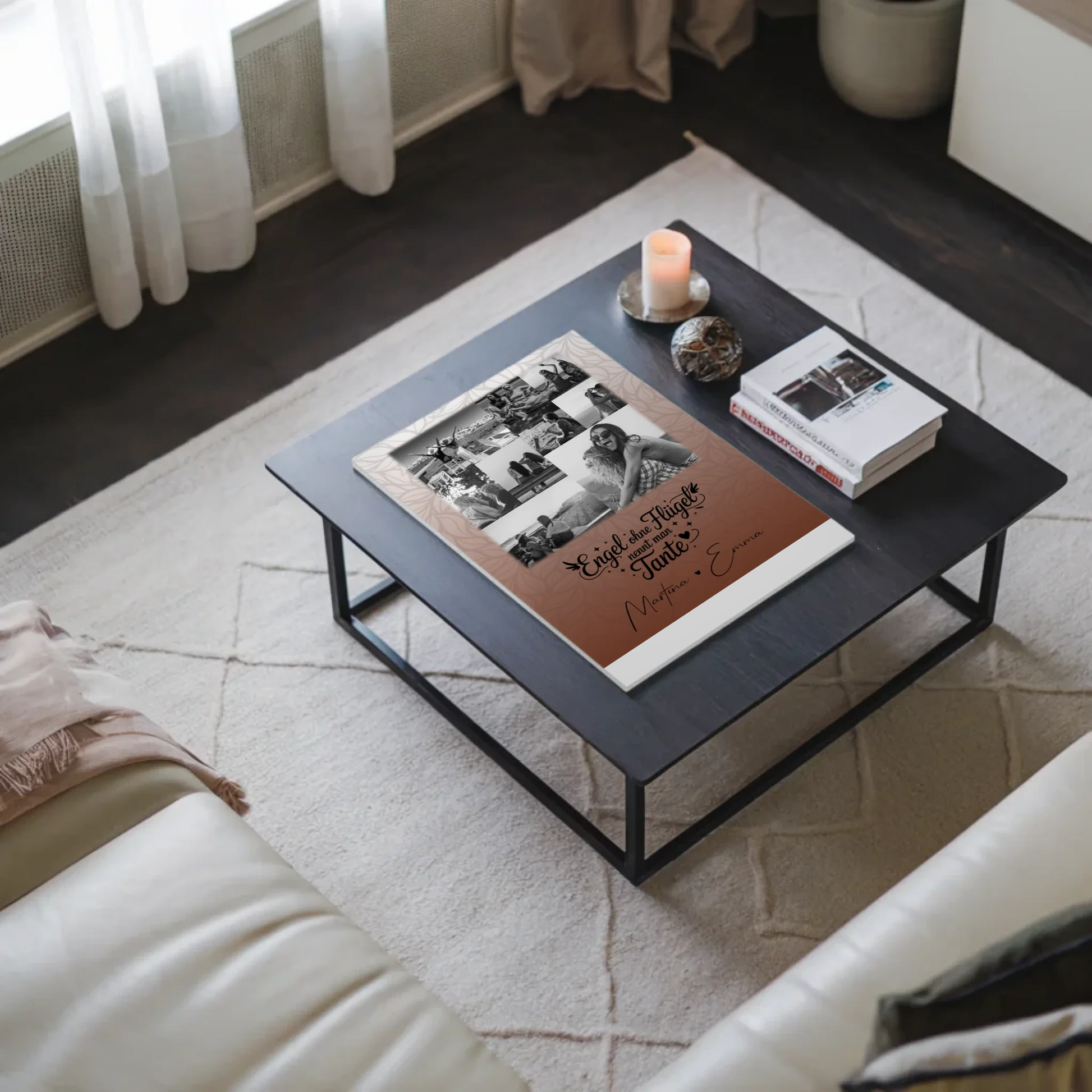 Personalisierte Fotoboard Magnet Poster mit 9 Fotos Bruder ist ein Engel Schwarz-Weiß Geschenk 3