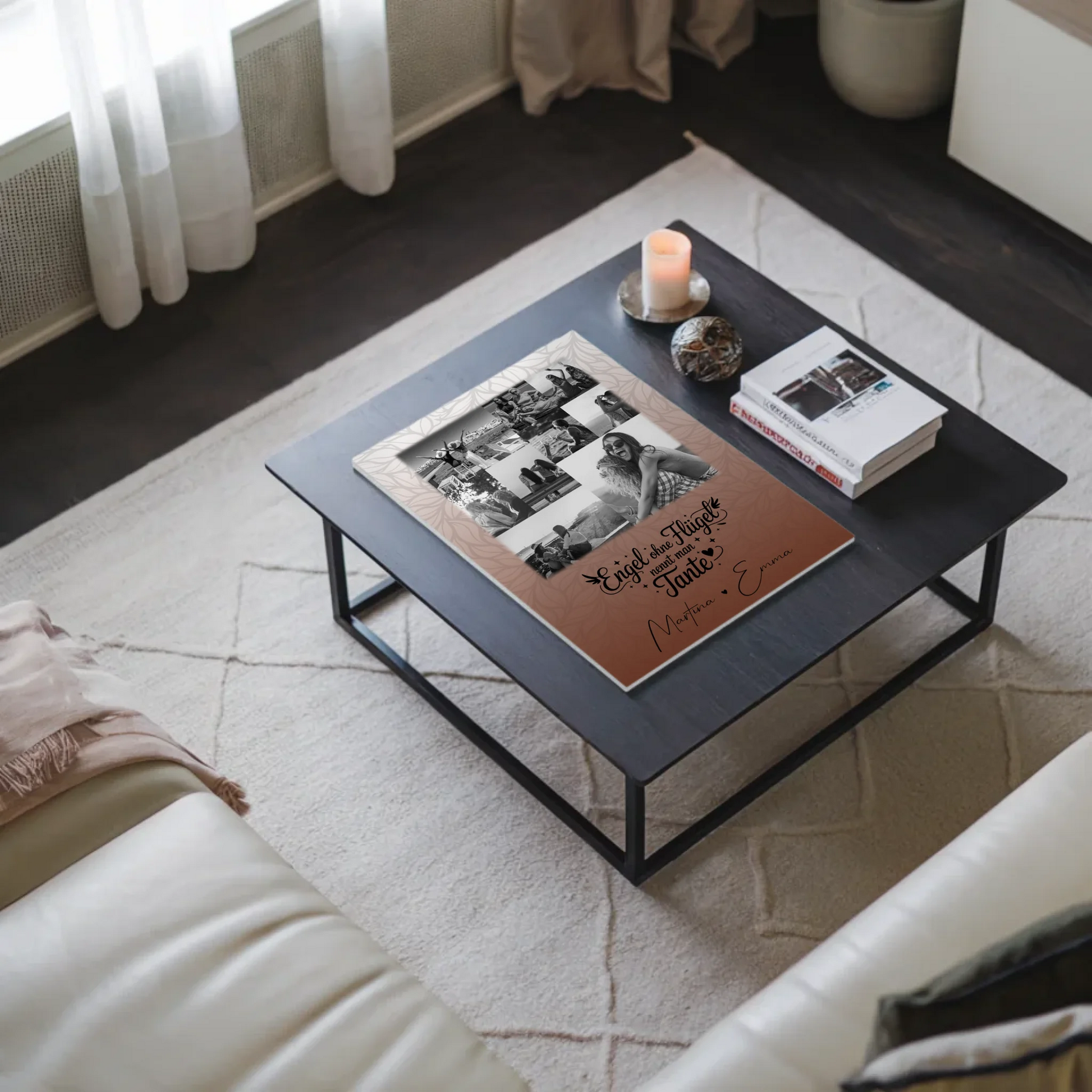 Personalisierte Fotoboard Magnet Poster mit 9 Fotos Bruder ist ein Engel Schwarz-Weiß Geschenk 9