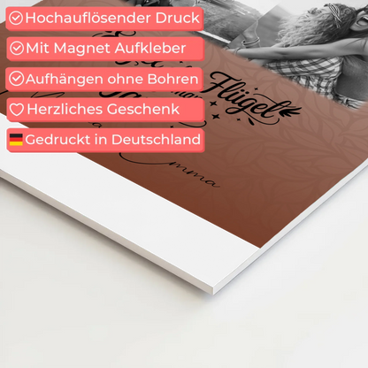 Personalisierte Fotoboard Magnet Poster mit 9 Fotos Bruder ist ein Engel Schwarz-Weiß Geschenk