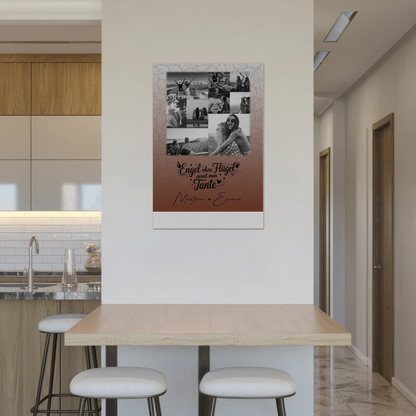 Personalisierte Fotoboard Magnet Poster mit 9 Fotos Bruder ist ein Engel Schwarz-Weiß Geschenk