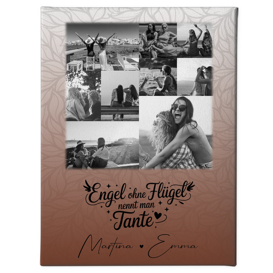 Personalisierte Wandbild Fotocollage 9 Fotos Bruder ist ein Engel Schwarz-Weiß Geschenk 1