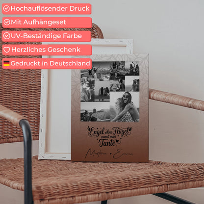 Personalisierte Wandbild Fotocollage 9 Fotos Bruder ist ein Engel Schwarz-Weiß Geschenk 5