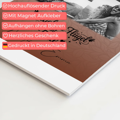 Personalisierte Fotoboard Magnet Poster mit 9 Fotos Bruder ist ein Engel Schwarz-Weiß Geschenk