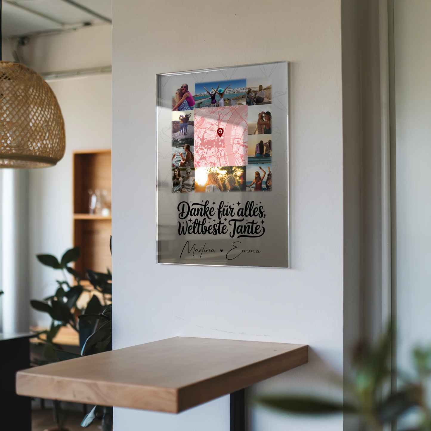 Acrylglas Mit Foto 10 Fotos und Karte in der Mitte Beste Nichte Danke für alles