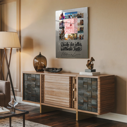 Acrylglas Mit Foto 10 Fotos und Karte in der Mitte Beste Nichte Danke für alles