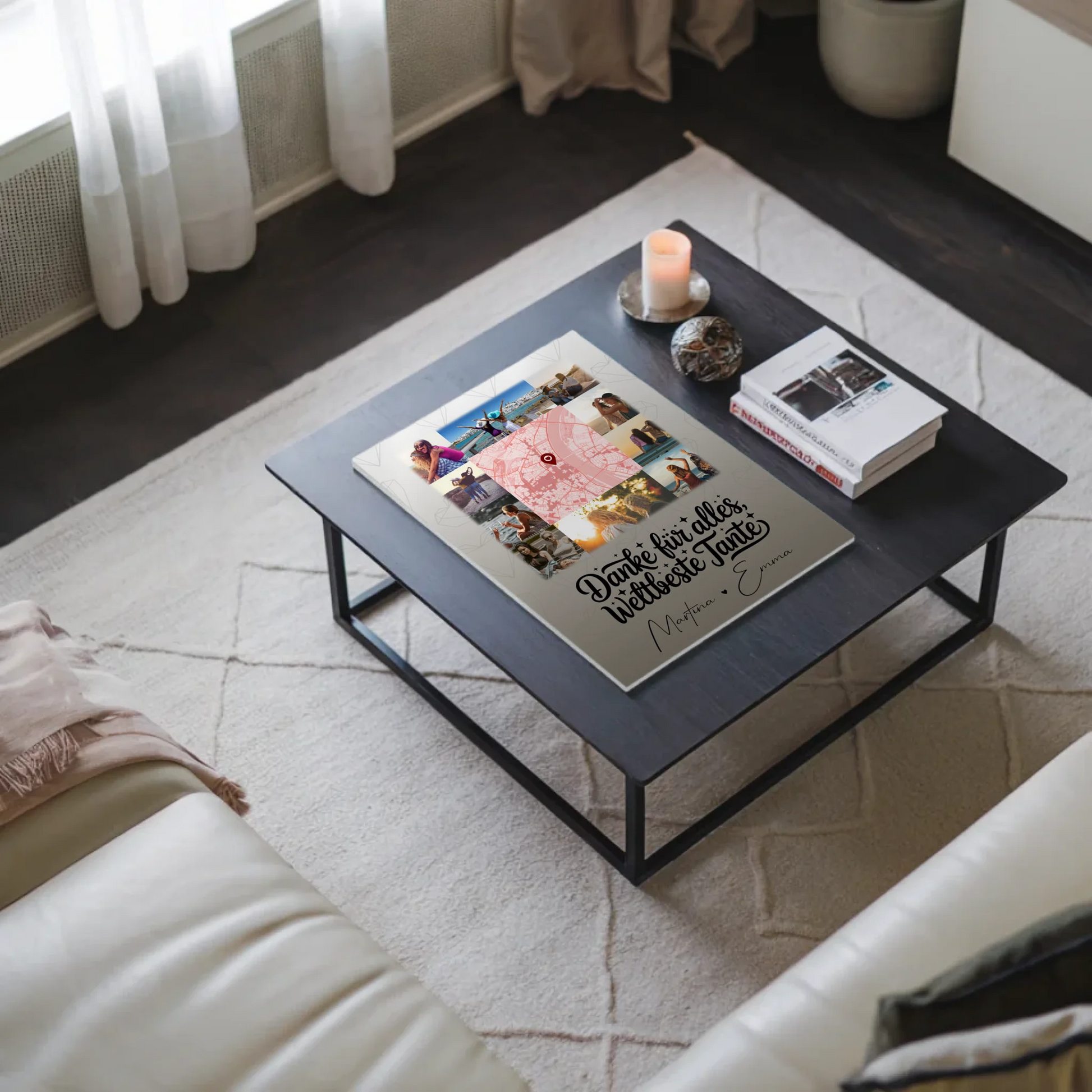 Magnetposter Fotoboard mit 10 Fotos und Karte in der Mitte für die beste Nichte danke für alles 9