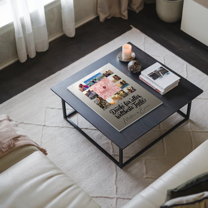 Magnetposter Fotoboard mit 10 Fotos und Karte in der Mitte für die beste Nichte danke für alles