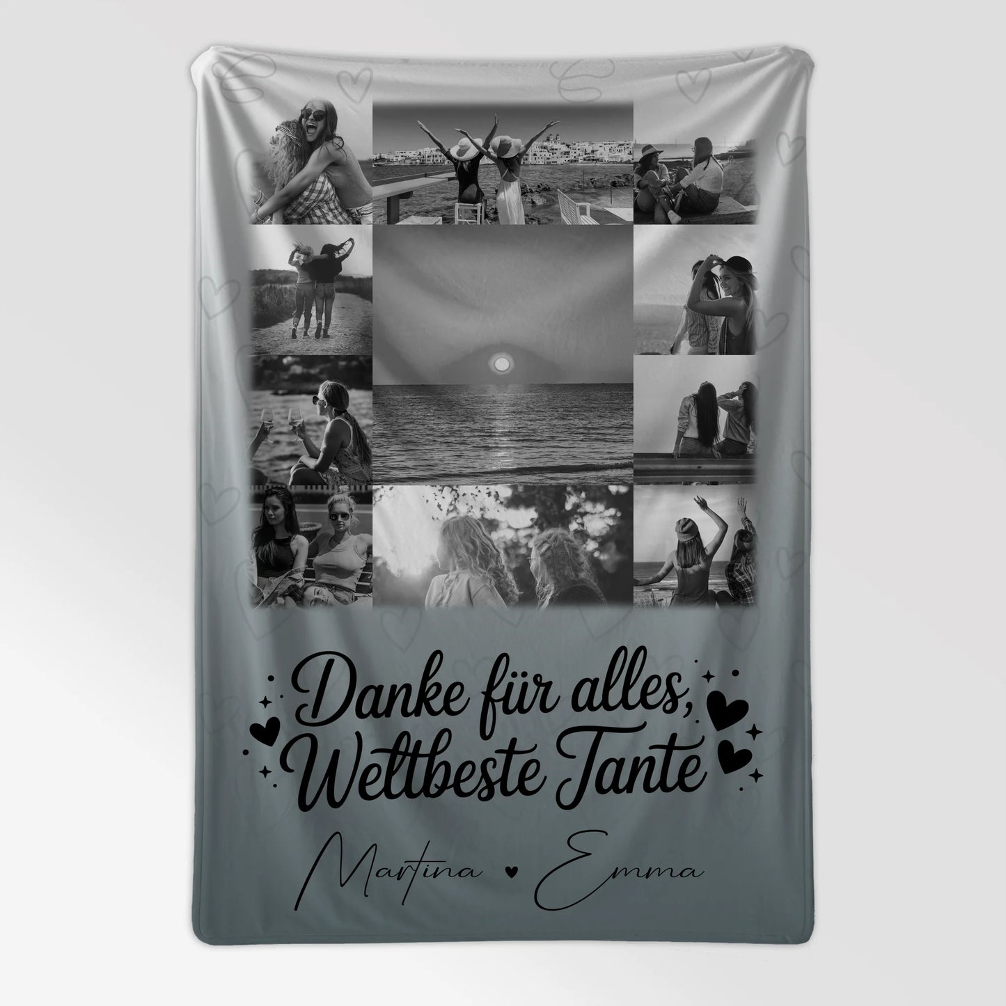 Personalisierte Decke Mit Namen 11 Fotos Beste Nichte Danke Für Alles Schwarz-Weiß 7