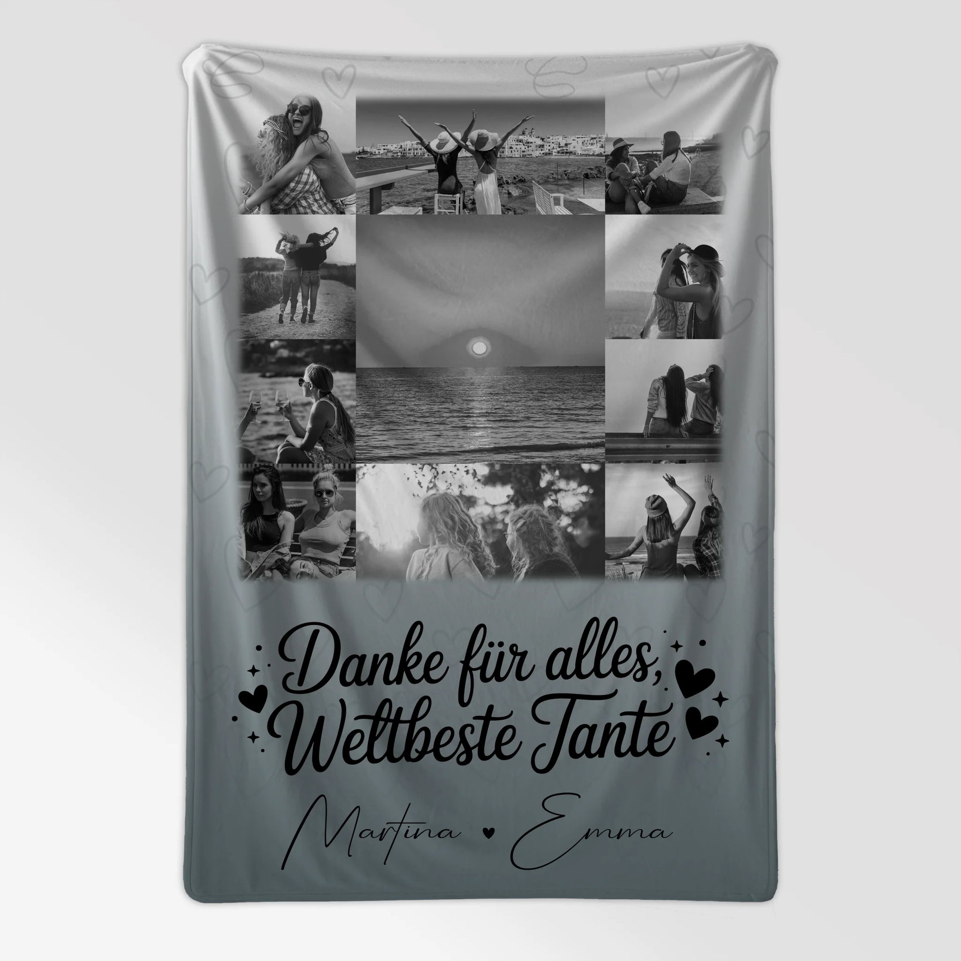 Personalisierte Decke Mit Namen 11 Fotos Beste Nichte Danke Für Alles Schwarz-Weiß 7