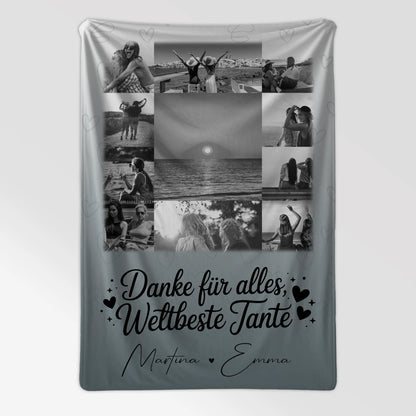 Personalisierte Decke Mit Namen 11 Fotos Beste Nichte Danke Für Alles Schwarz-Weiß 7