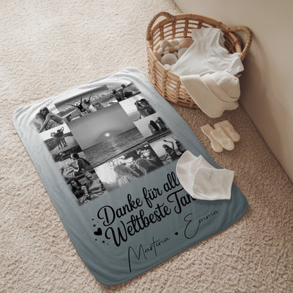 Personalisierte Decke Mit Namen 11 Fotos Beste Nichte Danke Für Alles Schwarz-Weiß 2