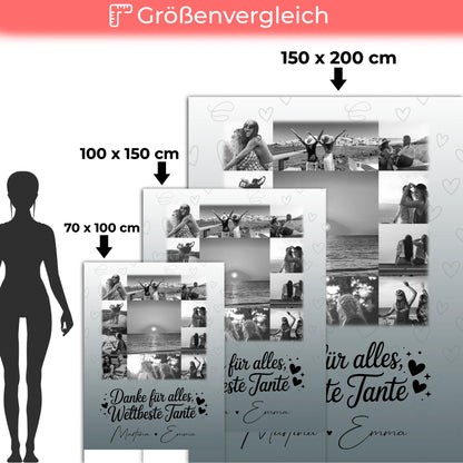 Personalisierte Decke Mit Namen 11 Fotos Beste Nichte Danke Für Alles Schwarz-Weiß 5