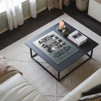 Personalisierte Fotoboard Magnet Wandbild mit 11 Fotos für die beste Nichte Schwarz-Weiß