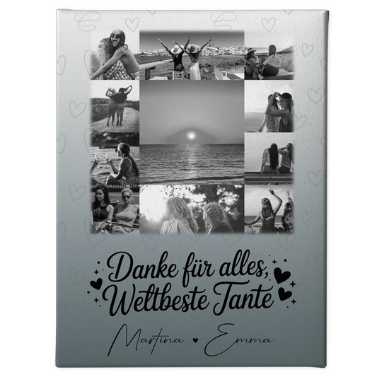 Leinwand Collagen Erstellen mit 11 Fotos Beste Nichte Danke für Alles Schwarz-Weiß 1