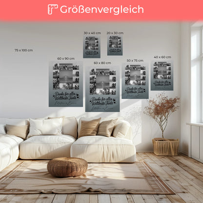 Leinwand Collagen Erstellen mit 11 Fotos Beste Nichte Danke für Alles Schwarz-Weiß 6