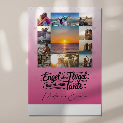 Personalisierbares Magnetposter Fotoboard mit 11 Fotos Bruder ist ein Engel Geschenk 1