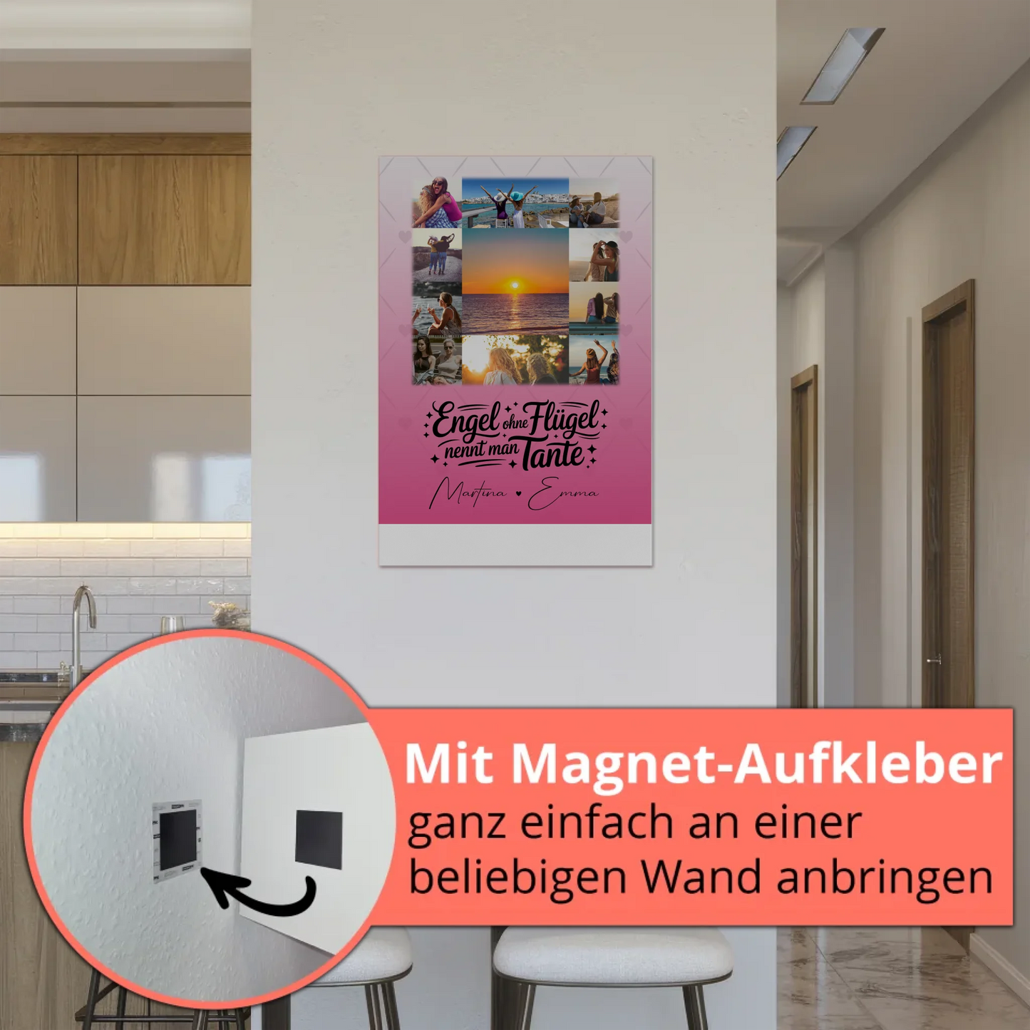 Personalisierbares Magnetposter Fotoboard mit 11 Fotos Bruder ist ein Engel Geschenk