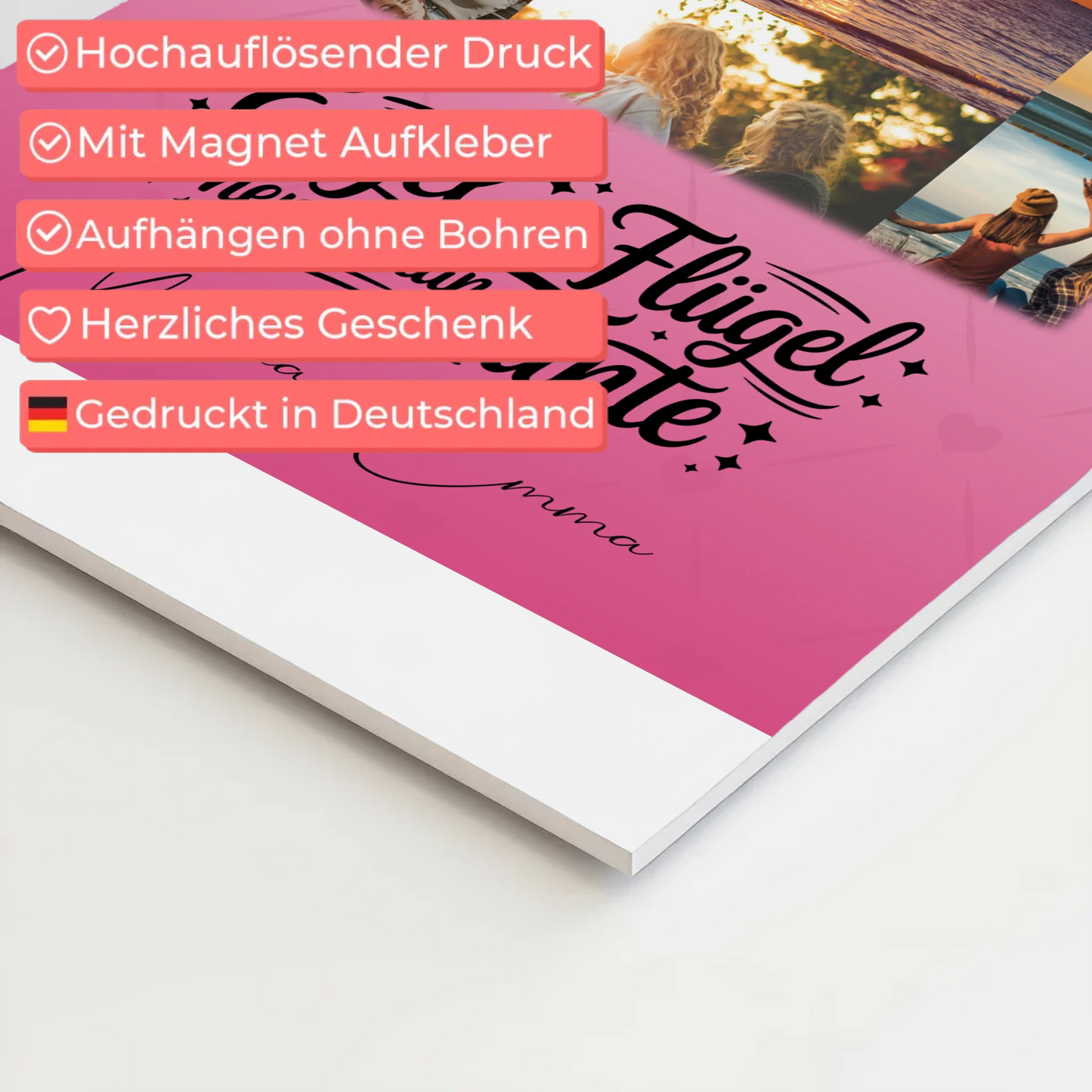 Personalisierbares Magnetposter Fotoboard mit 11 Fotos Bruder ist ein Engel Geschenk