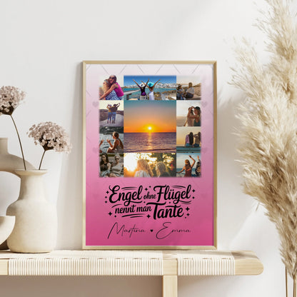 Personalisiertes Poster mit 11 Fotos Bruder ist ein Engel Geschenk für Bruder und Familie