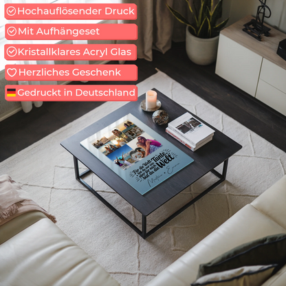 Personalisierte Acrylglas Mit Foto 8 Fotos und 1 Herz Foto Du bist für mich die Welt