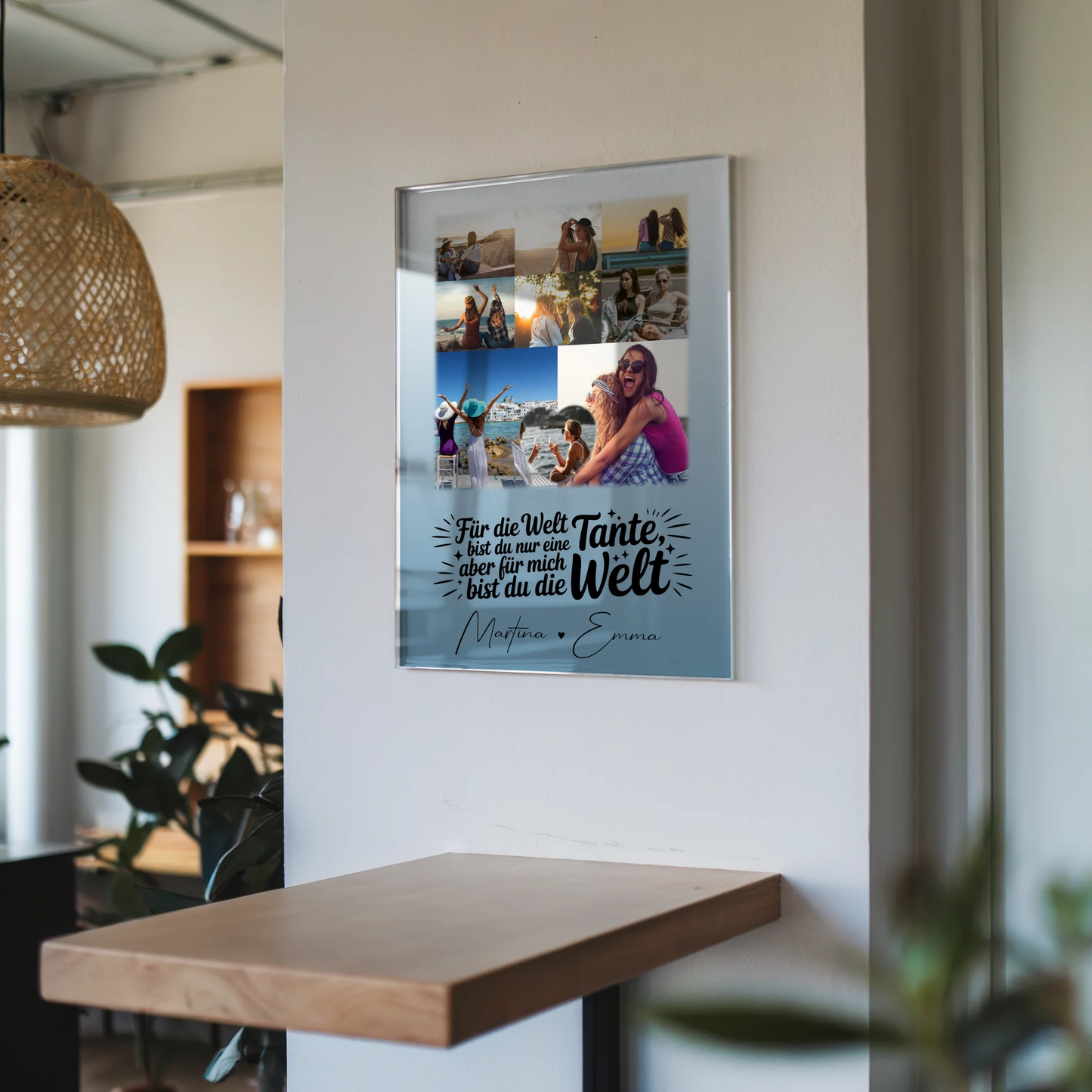 Personalisierte Acrylglas Mit Foto 8 Fotos und 1 Herz Foto Du bist für mich die Welt