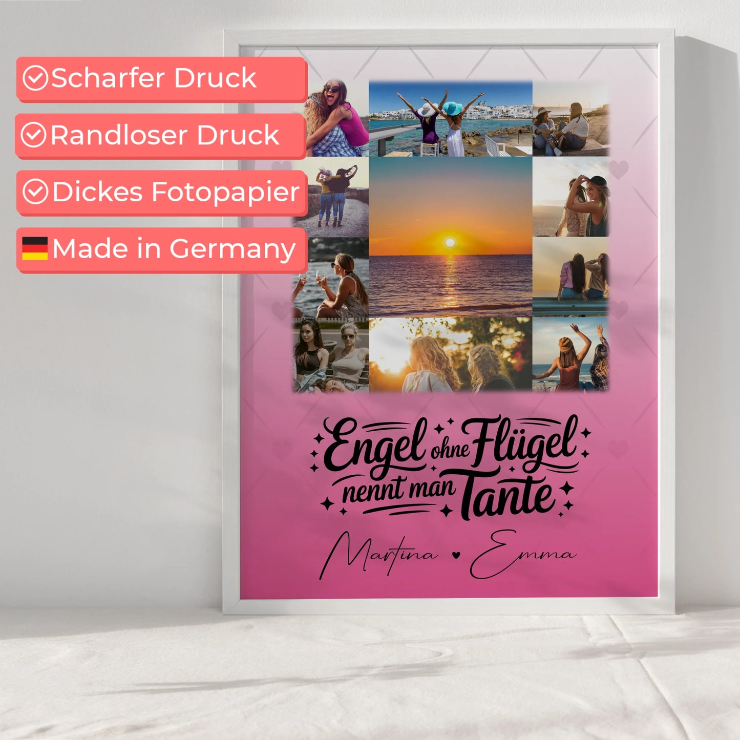 Personalisiertes Poster mit 11 Fotos Bruder ist ein Engel Geschenk für Bruder und Familie