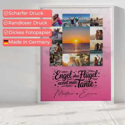 Personalisiertes Poster mit 11 Fotos Bruder ist ein Engel Geschenk für Bruder und Familie