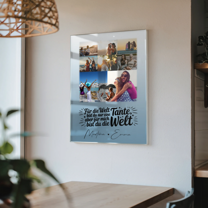 Personalisierte Acrylglas Mit Foto 8 Fotos und 1 Herz Foto Du bist für mich die Welt